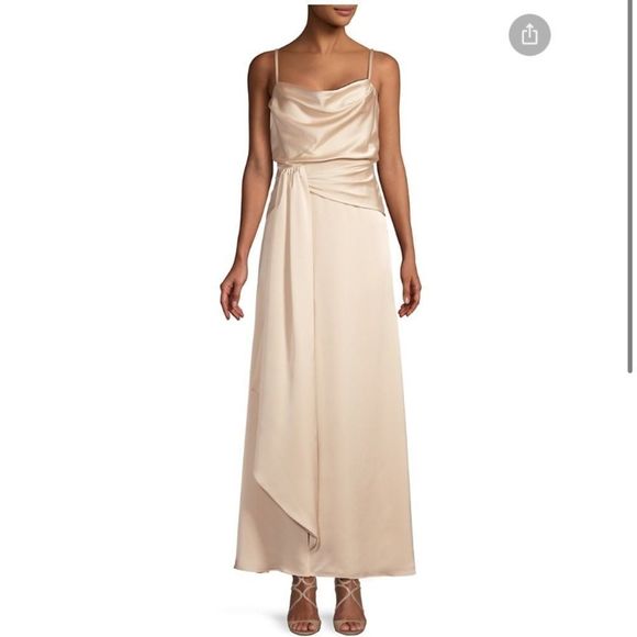 Fame and Partners Anita Draped Dress in Champagne - Picture 2 of 11